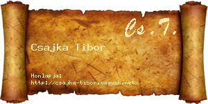 Csajka Tibor névjegykártya